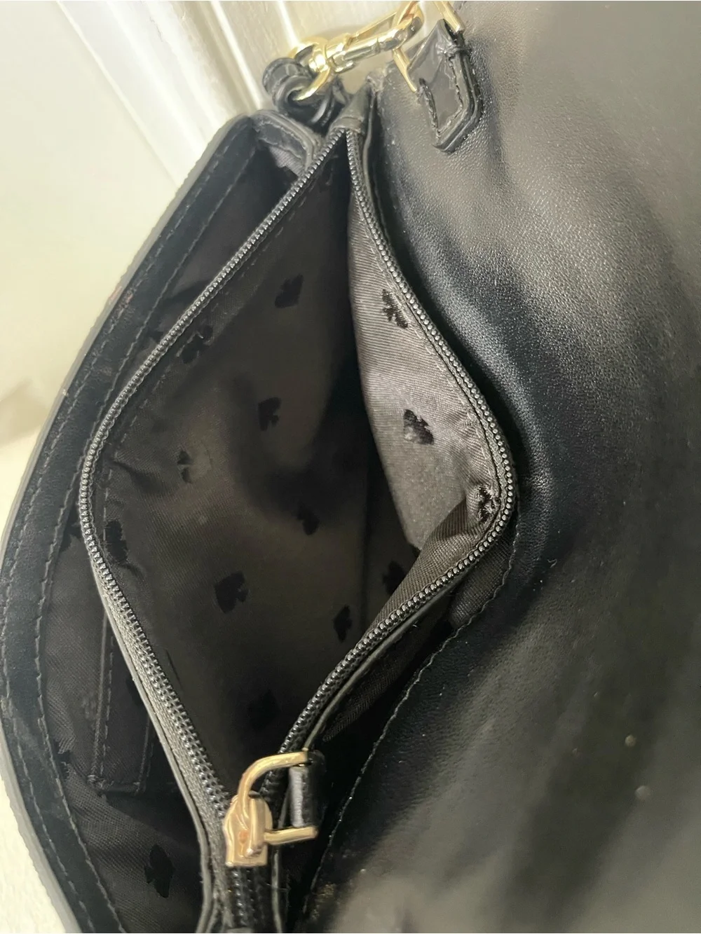 kate spade Black Glitter Wristlet Clutch